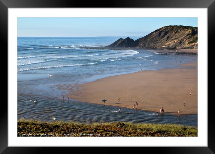 Amoreira beach overview in Aljezur Framed Mounted Print by Angelo DeVal