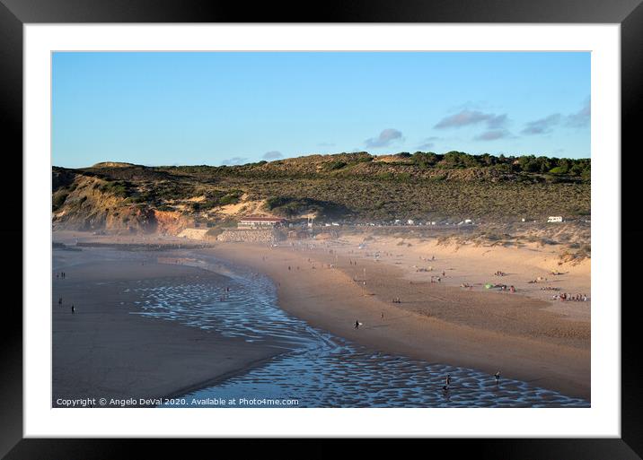 Low tide in Amoreira beach - Aljezur Framed Mounted Print by Angelo DeVal