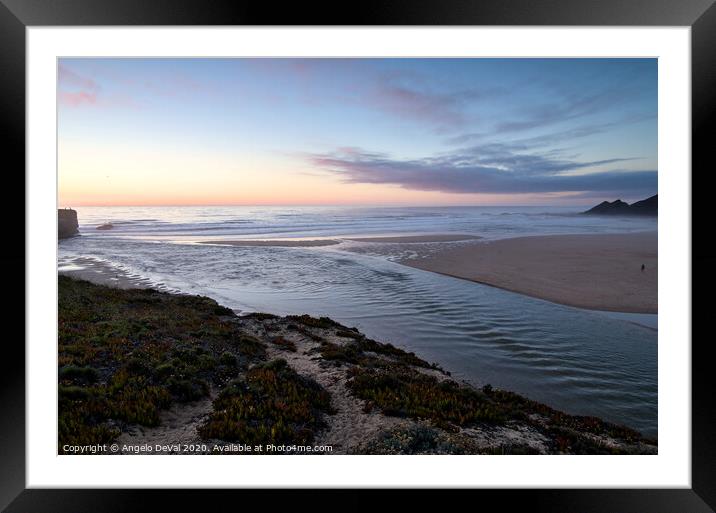 When River Meets Sea in Aljezur Framed Mounted Print by Angelo DeVal