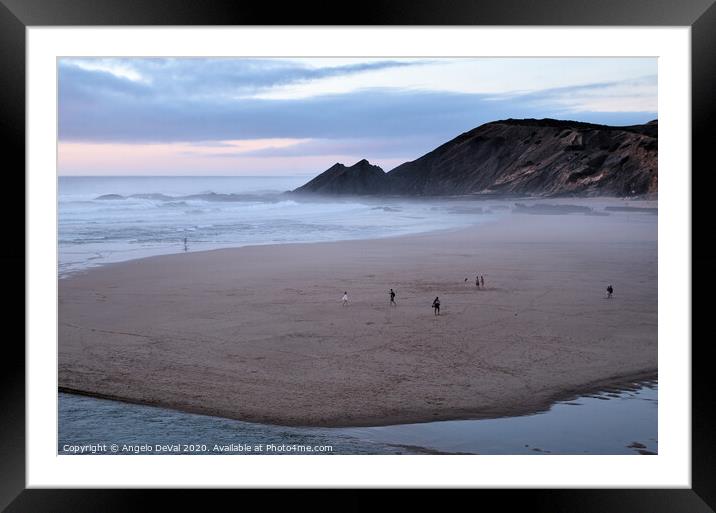 Twilight Guests in Amoreira Beach Framed Mounted Print by Angelo DeVal