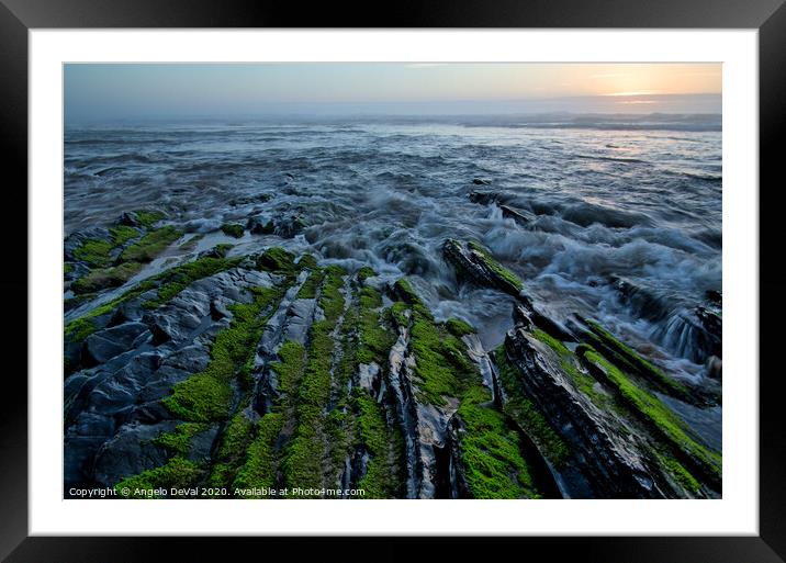 Twilight Waves in Vale Figueiras Beach Framed Mounted Print by Angelo DeVal