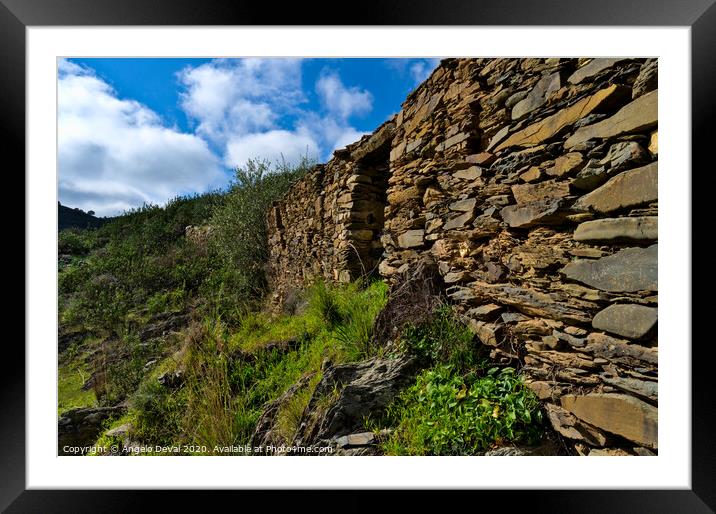 Ruins of a schist cottage in Alentejo Framed Mounted Print by Angelo DeVal