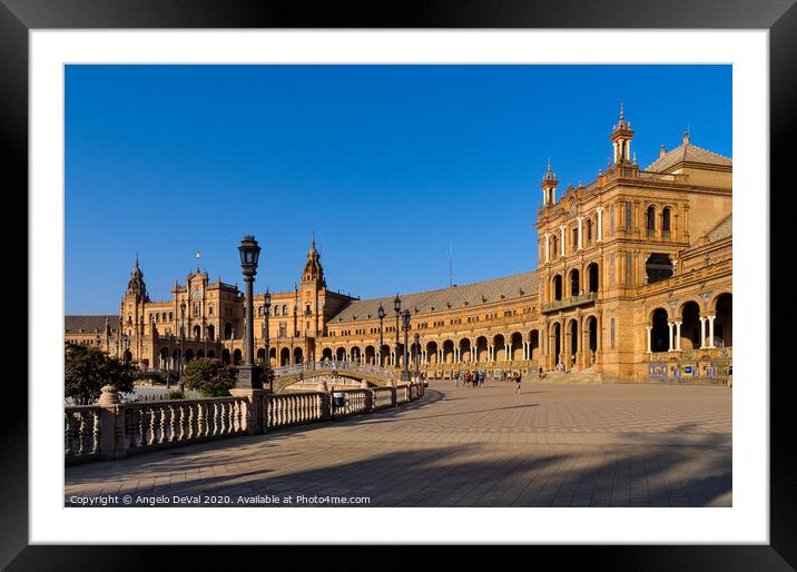Spain Square in Seville, Andalusia Framed Mounted Print by Angelo DeVal