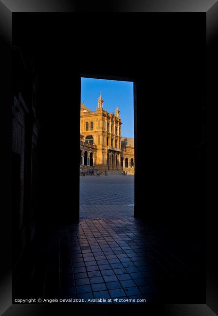 Spain Square Portal in Seville, Spain Framed Print by Angelo DeVal