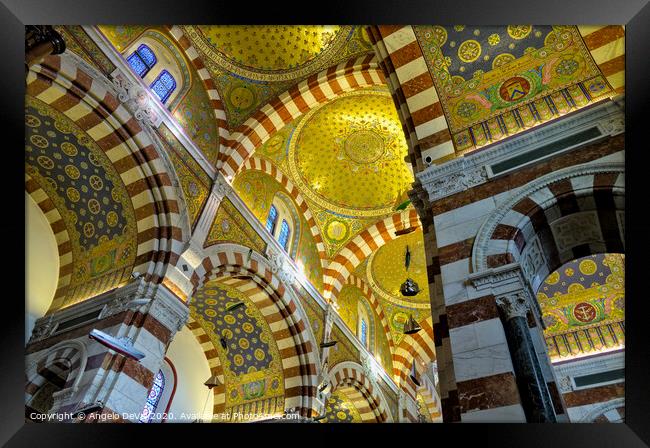 Notre-Dame de la Garde Cathedral Interior Framed Print by Angelo DeVal