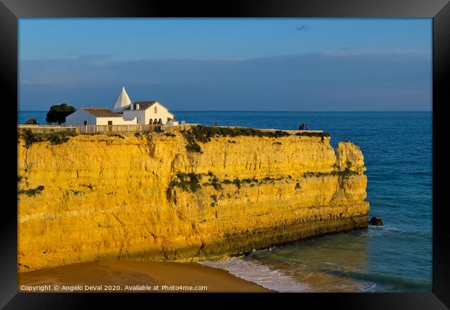 Chapel Nossa Senhora da Rocha on the cliffs Framed Print by Angelo DeVal