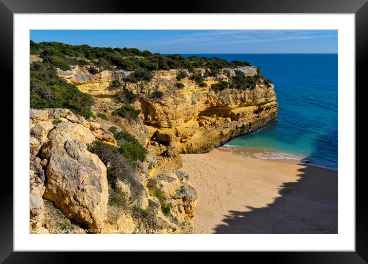 Traquil Beach from the Cliffs Framed Mounted Print by Angelo DeVal