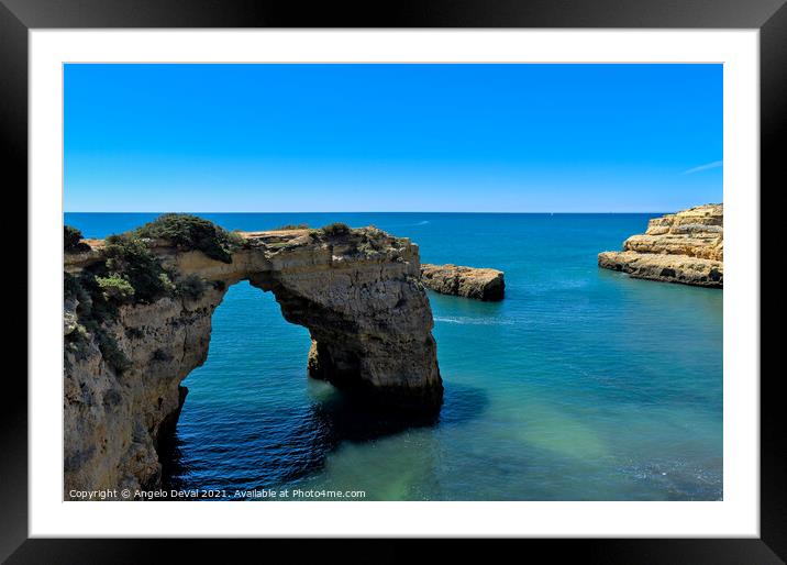 Cliff Arch in Lagoa Beach Framed Mounted Print by Angelo DeVal