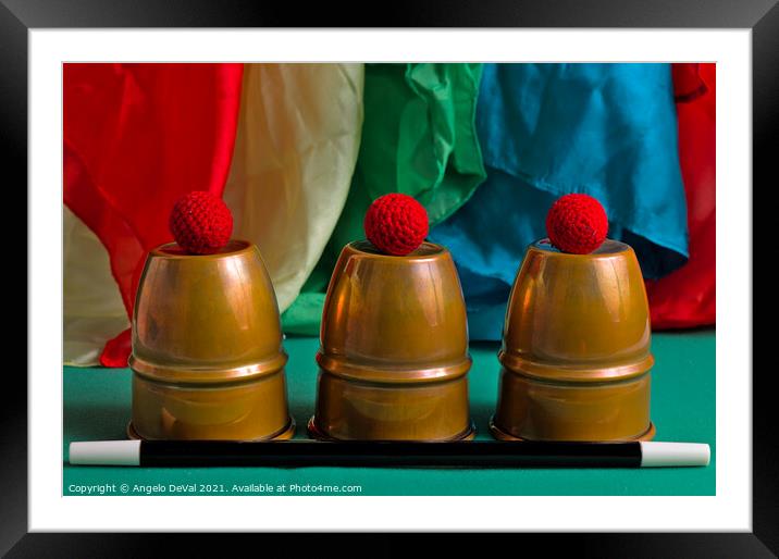 Magical Cups and Balls Framed Mounted Print by Angelo DeVal