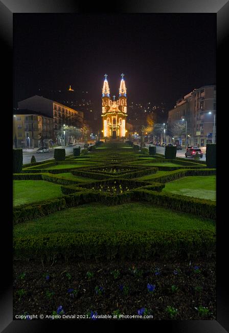 Nossa Senhora da Consolacao Church and Garden in Guimaraes Framed Print by Angelo DeVal