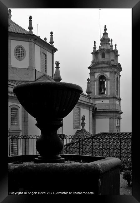 Water Fountain and Basilica in Bom Jesus de Braga Framed Print by Angelo DeVal