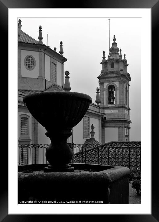 Water Fountain and Basilica in Bom Jesus de Braga Framed Mounted Print by Angelo DeVal