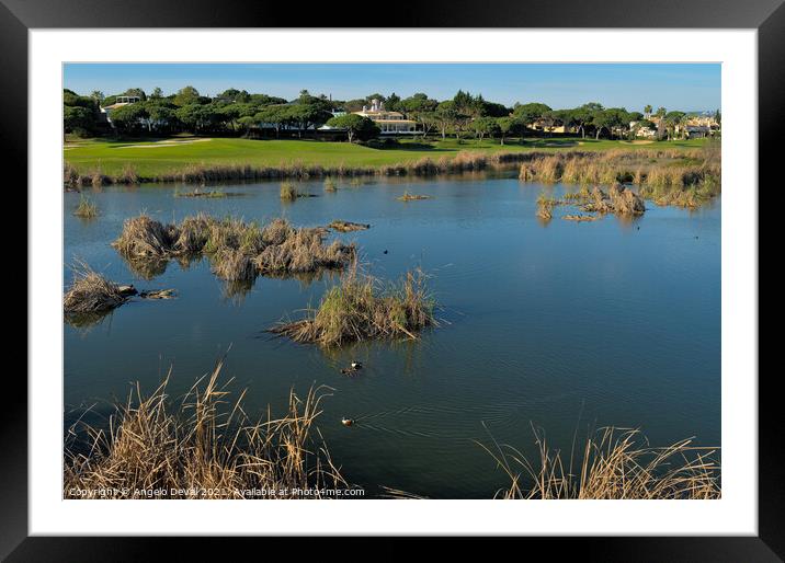 There is a Lake in Quinta do Lago Framed Mounted Print by Angelo DeVal