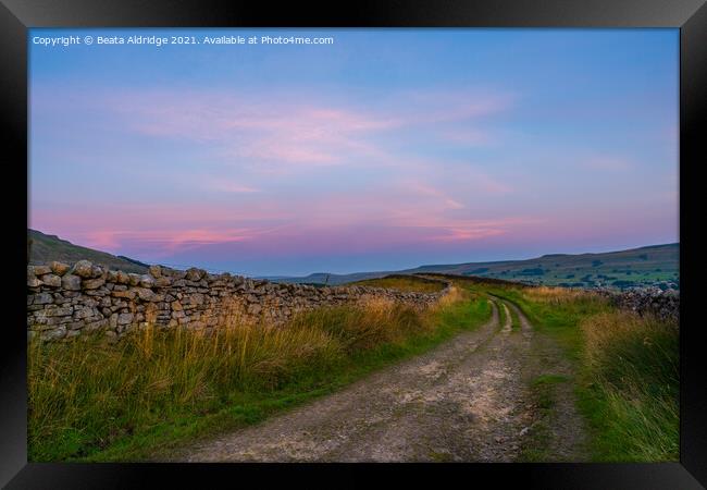 Sunset in Yorkshire Dales Framed Print by Beata Aldridge