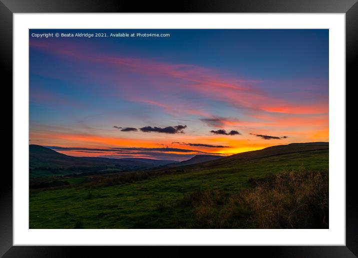 Sunset in Yorkshire Dales Framed Mounted Print by Beata Aldridge