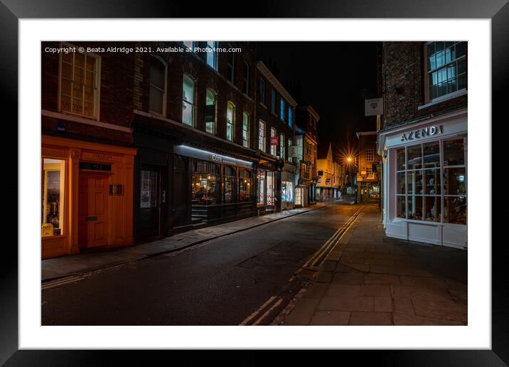 York at night Framed Mounted Print by Beata Aldridge