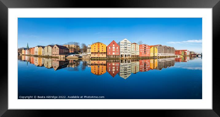 Trondheim reflections Framed Mounted Print by Beata Aldridge