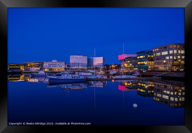 Trondheim blue hour Framed Print by Beata Aldridge