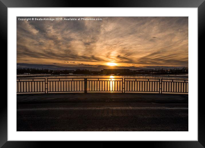 Sunset over lake Tjormin Framed Mounted Print by Beata Aldridge