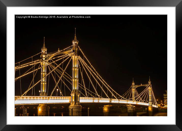 Albert Bridge Framed Mounted Print by Beata Aldridge