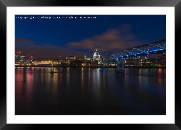 Blue hour in London Framed Mounted Print by Beata Aldridge