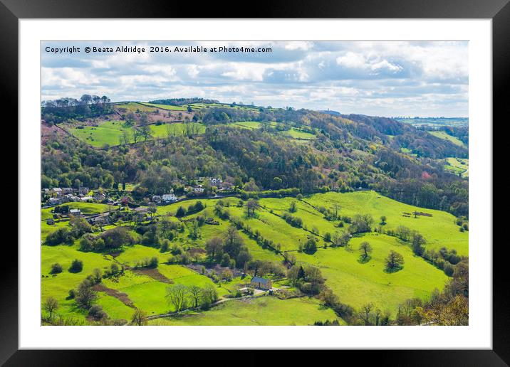 English countryside from Heights of Abraham, Derby Framed Mounted Print by Beata Aldridge