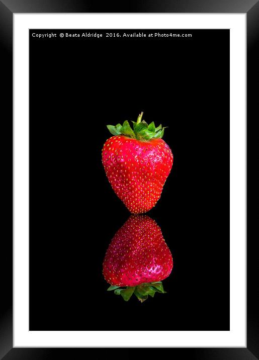 Strawberry reflection Framed Mounted Print by Beata Aldridge