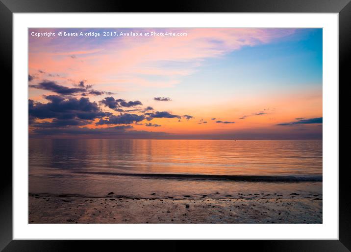 Sunset and sea Framed Mounted Print by Beata Aldridge