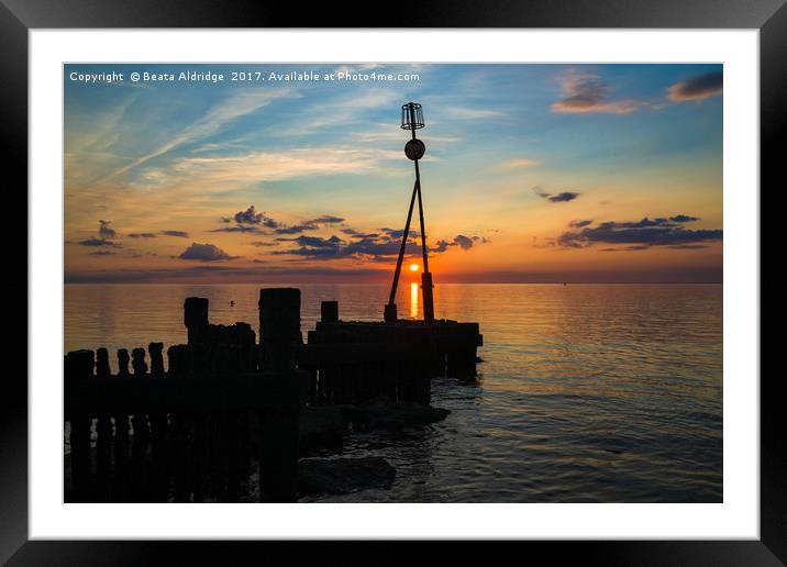 Sunset on the beach in Hunstanton Framed Mounted Print by Beata Aldridge