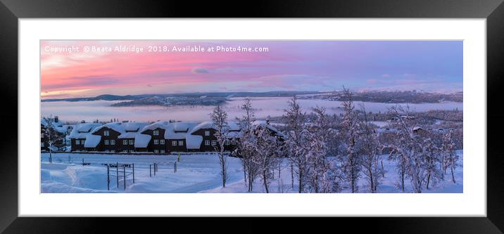 Winter sunrise in Norway. Framed Mounted Print by Beata Aldridge
