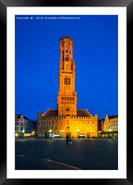 Blue hour in Bruges Framed Mounted Print by Beata Aldridge