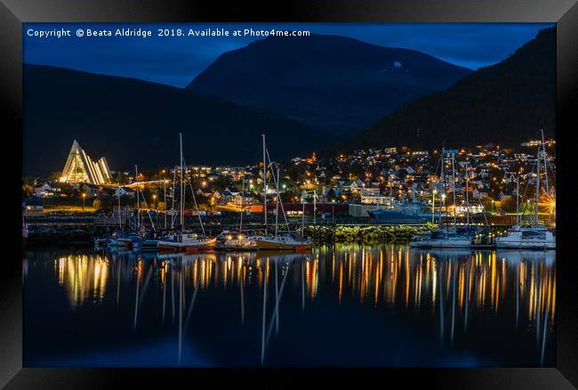 Blue hour in Tromso 3 Framed Print by Beata Aldridge