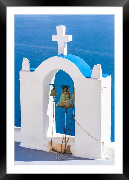 Bells of Santorini Framed Mounted Print by Beata Aldridge