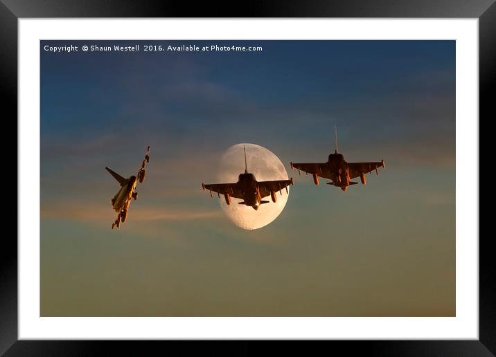 Typhoon Moon Framed Mounted Print by Shaun Westell