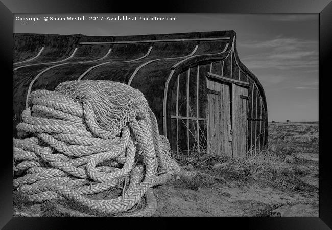 "Herring Boats - Rope Shed" Framed Print by Shaun Westell