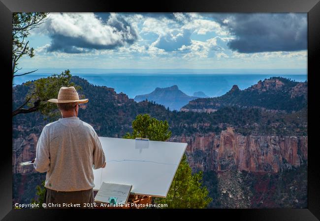 Artist at work - Grand Canyon North Rim  Framed Print by Chris Pickett