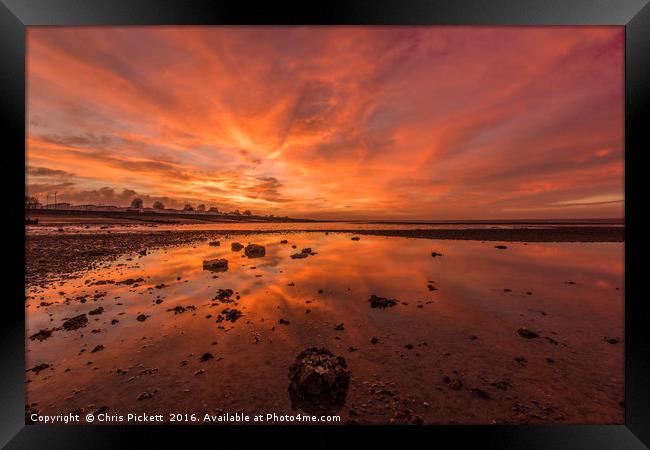 Evening Fire Framed Print by Chris Pickett