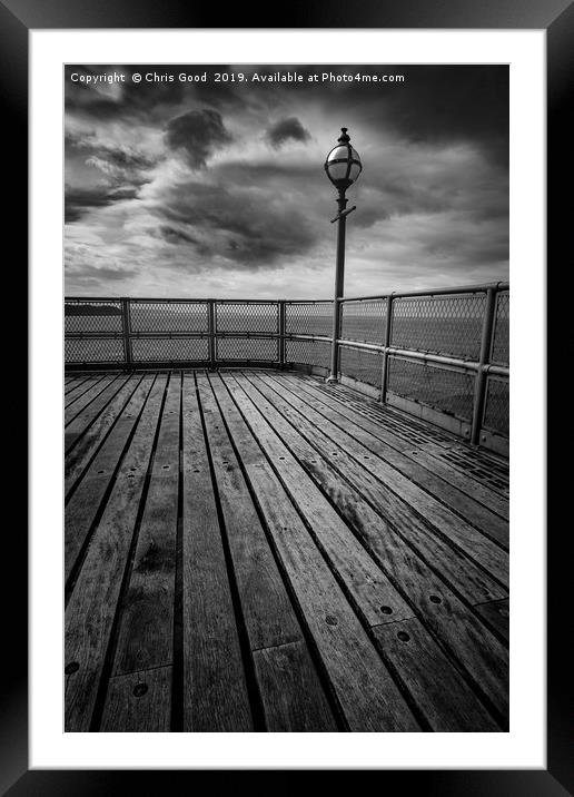 Sitting on the end of the Pier Framed Mounted Print by Chris Good