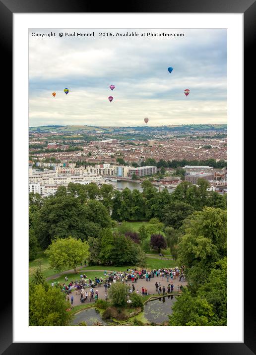 Balloons over Bristol Framed Mounted Print by Paul Hennell