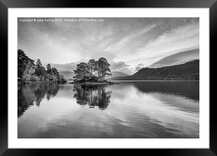  Abbot's Bay Monochrome Framed Mounted Print by John Ealing