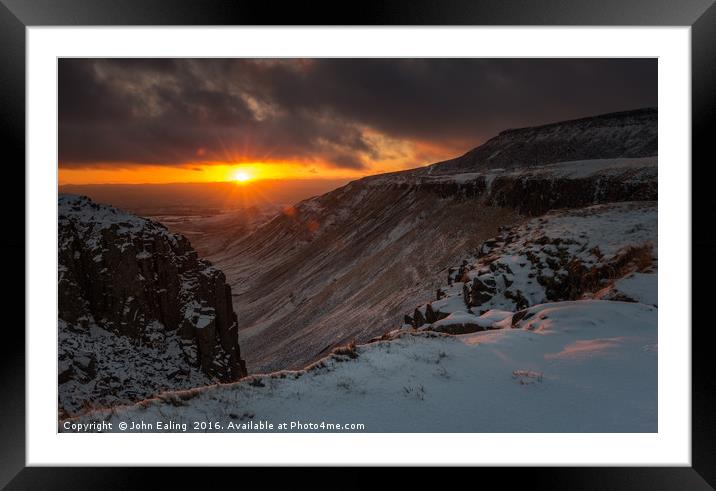 High Cup Gill at Sunset Framed Mounted Print by John Ealing