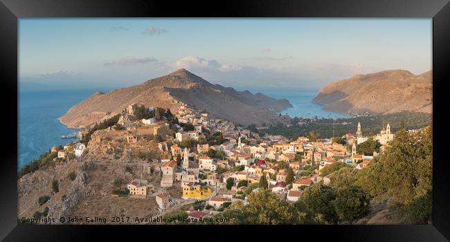 Chorio at sunset Framed Print by John Ealing