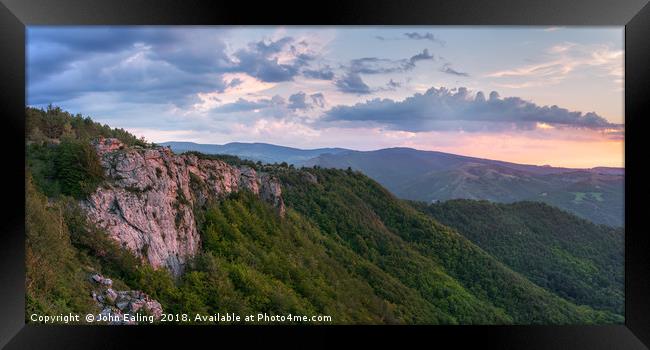 Cévennes mountains Framed Print by John Ealing