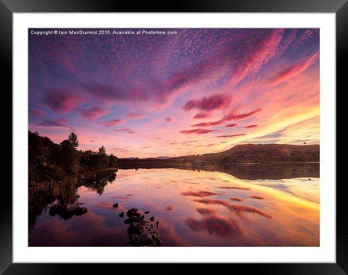 Loch Na Ba Ruaidhe Sunset Framed Mounted Print by Iain MacDiarmid