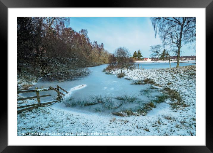 Frozen Avie Lochan Framed Mounted Print by Iain MacDiarmid