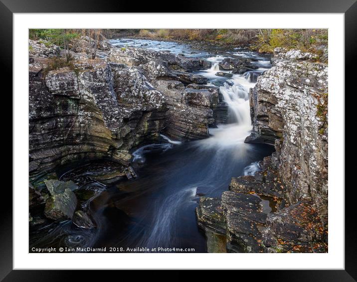Falls on the River Moriston Framed Mounted Print by Iain MacDiarmid