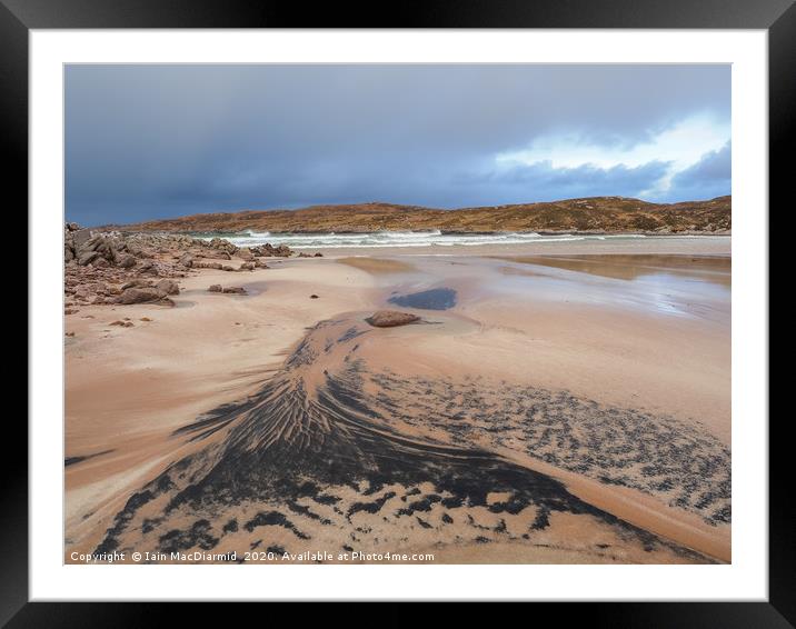 Peat Patterned Beach Framed Mounted Print by Iain MacDiarmid