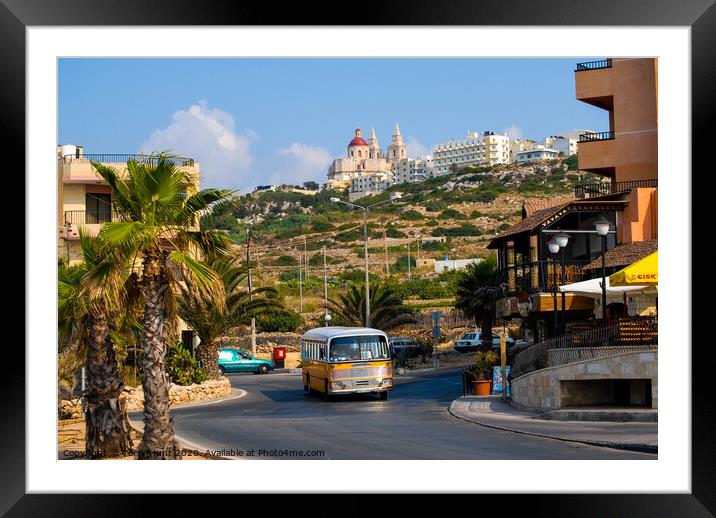Bus Ride in Malta Framed Mounted Print by Terry Hunt