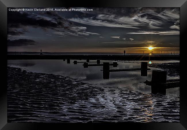  Sunset at Crosby Beach Framed Print by Kevin Clelland