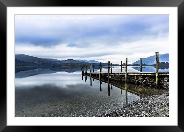 Jetty at Derwent Water in the Lake District Framed Mounted Print by Kevin Clelland
